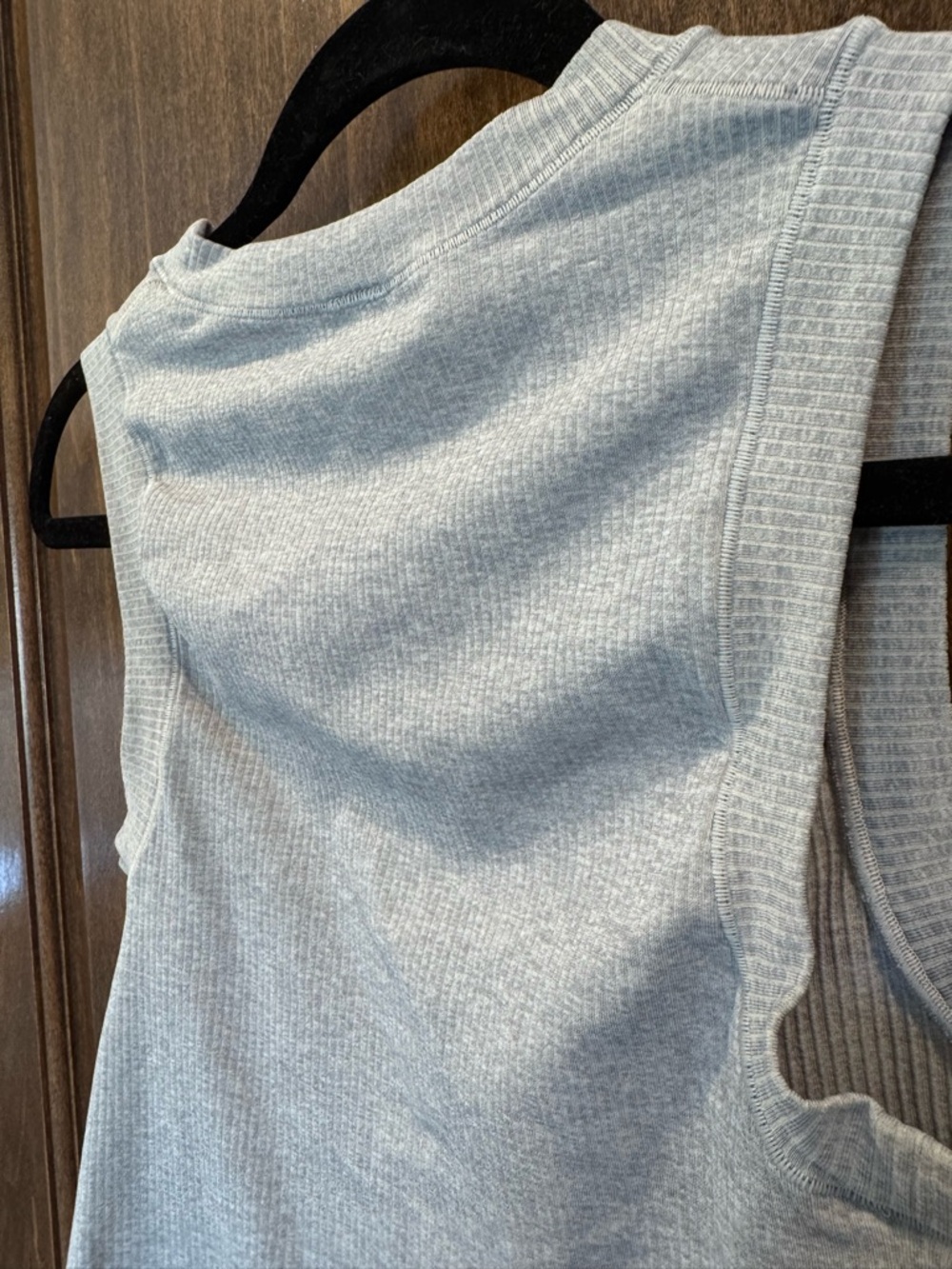 Athleta Heather Light Gray Ribbed Sleeveless Tank - Picture 4 of 4